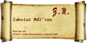 Zabolai Mózes névjegykártya